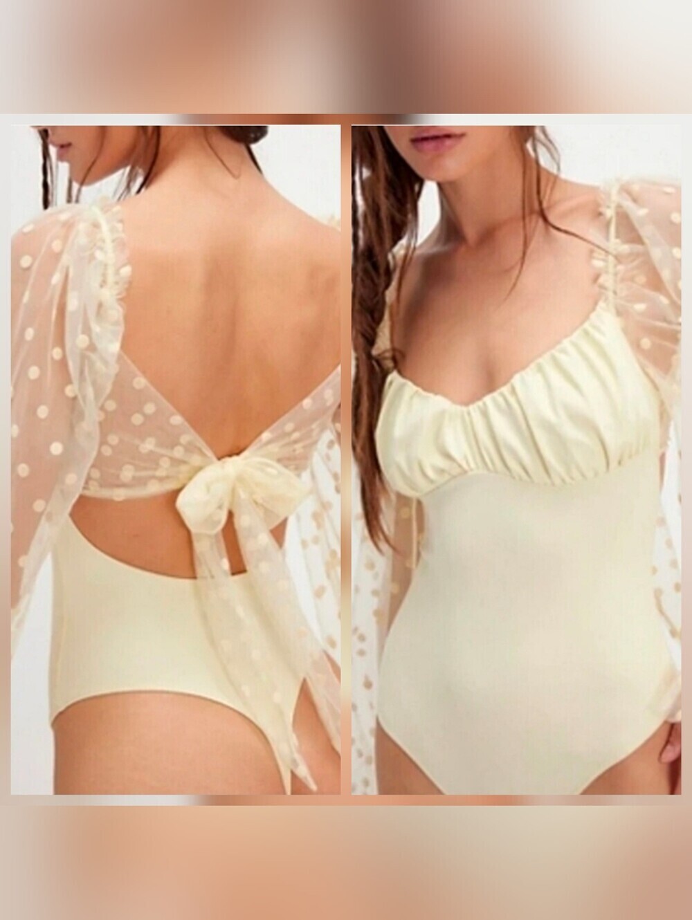 Intimately Free People Women's Molly At Midnight Thong Bodysuit, Pear Sorbet, XS